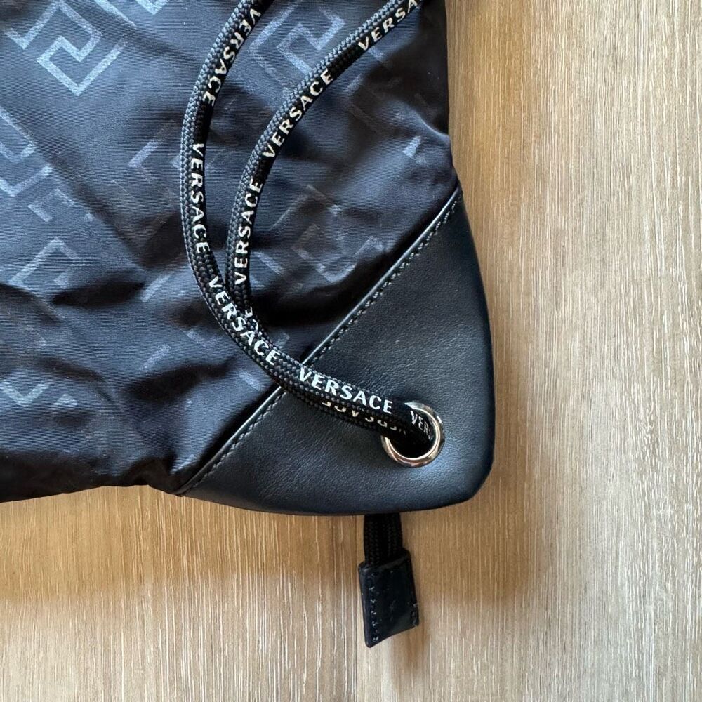 Versace Drawstring Backpack Rucksack Black Logo P… - image 5